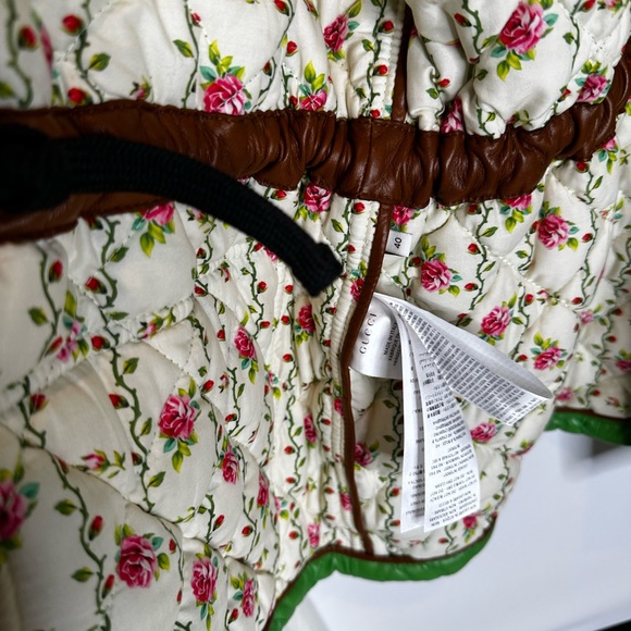 NWT Gucci QUILTED JACKET GREEN lamb skin from Gucci button closing pockets 40 S - Picture 5 of 16